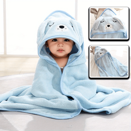 Serviette de bain pour bébé - Cigogne et bébé