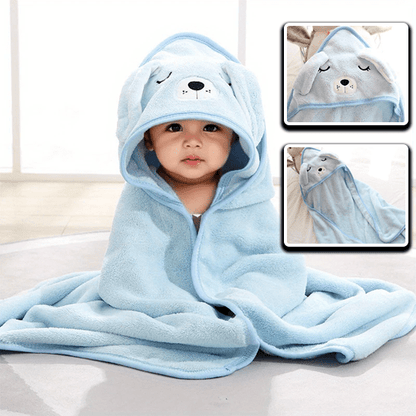 Serviette de bain pour bébé - Cigogne et bébé