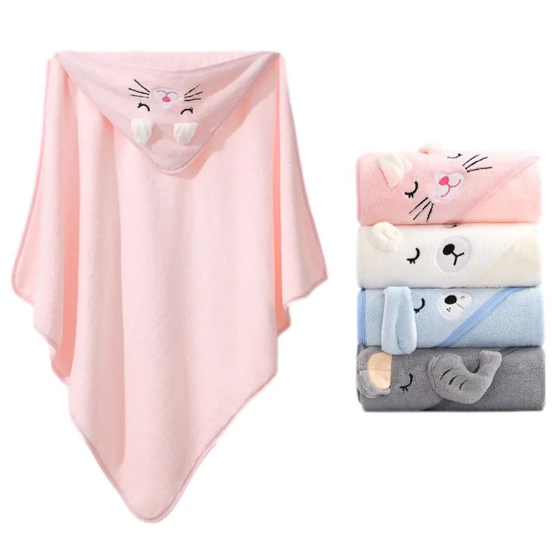 Serviette de bain pour bébé - Cigogne et bébé