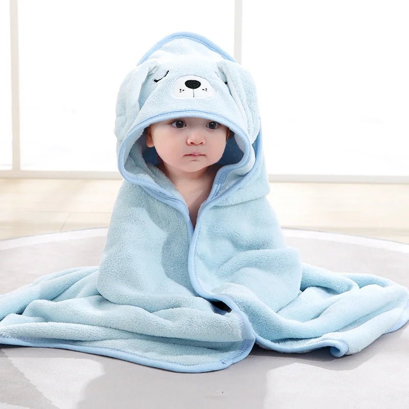 Serviette de bain pour bébé - Cigogne et bébé