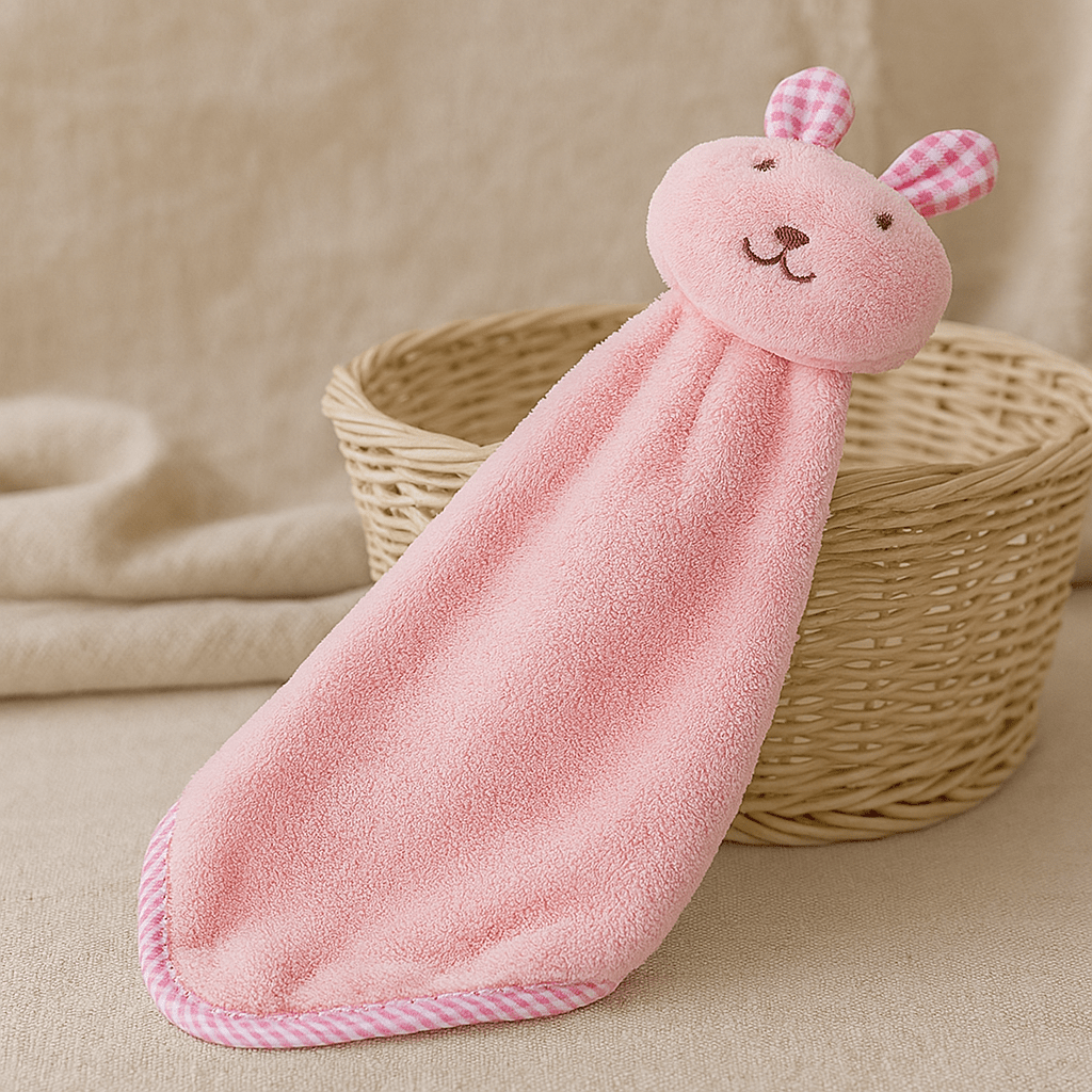 Serviette de main bébé - Cigogne et bébé