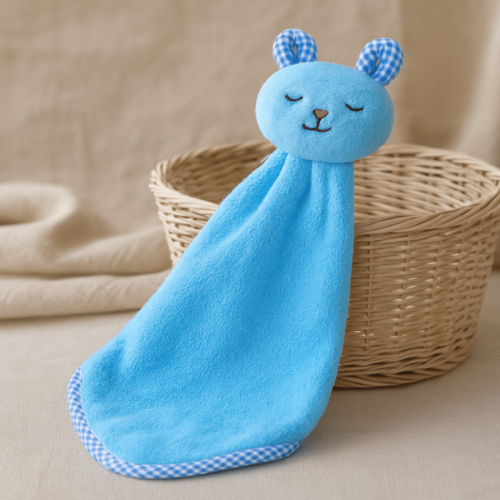 Serviette de main bébé - Cigogne et bébé