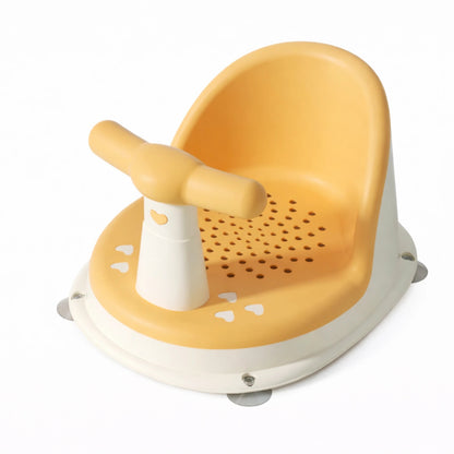 Siège de bain bébé jaune ergonomique avec base antidérapante et support sécurisé