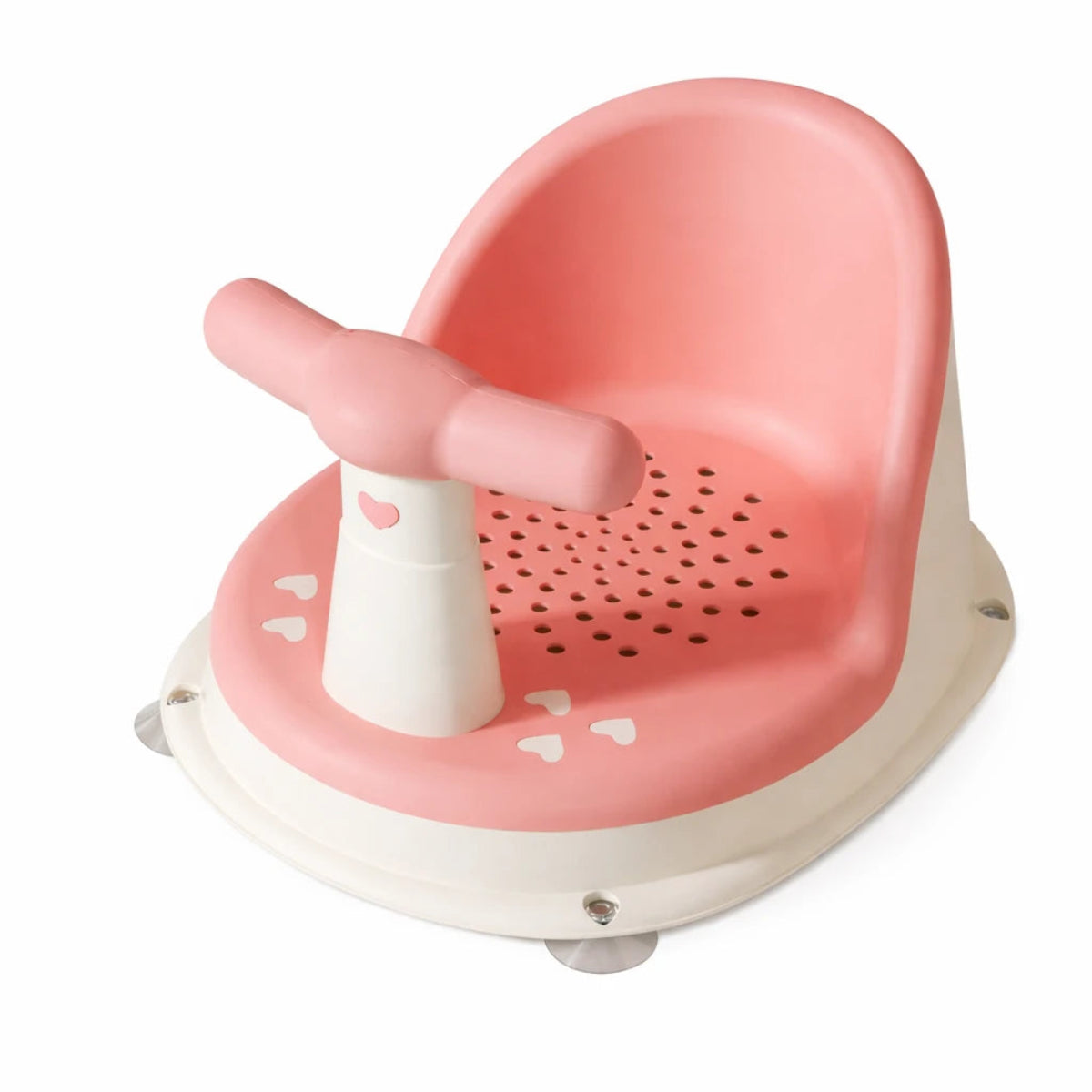 Siège de bain bébé rose antidérapant avec ventouses et maintien sécurisé