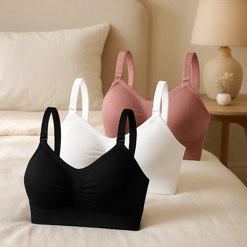Soutien-gorge allaitement noir blanc rose confortable maternité