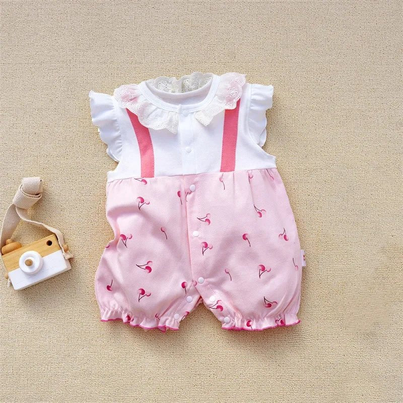 SUMMER CLOTHING™ |Vêtement d'été pour bébé fille - Cigogne et bébé