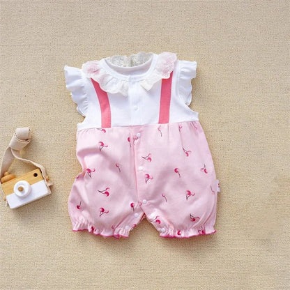 SUMMER CLOTHING™ |Vêtement d'été pour bébé fille - Cigogne et bébé