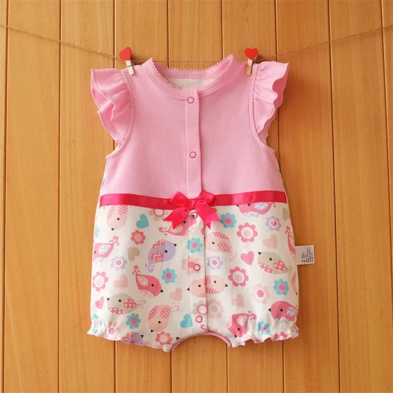 SUMMER CLOTHING™ |Vêtement d'été pour bébé fille - Cigogne et bébé