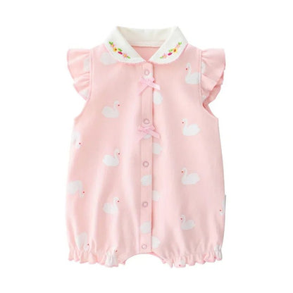 SUMMER CLOTHING™ |Vêtement d'été pour bébé fille - Cigogne et bébé