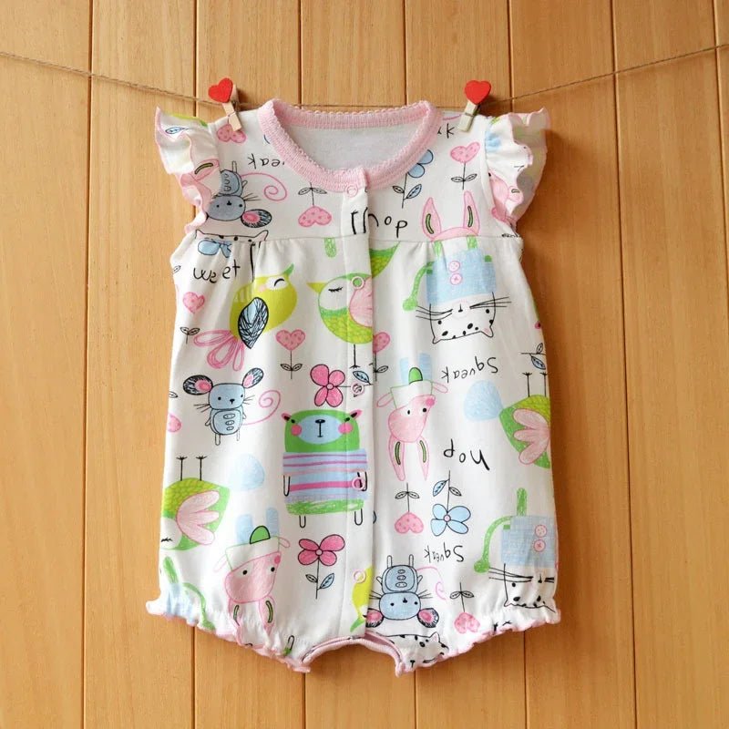 SUMMER CLOTHING™ |Vêtement d'été pour bébé fille - Cigogne et bébé