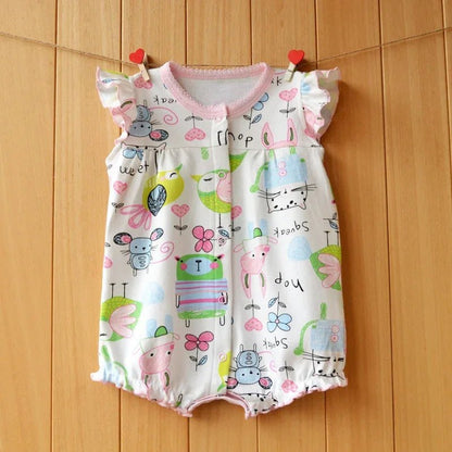 SUMMER CLOTHING™ |Vêtement d'été pour bébé fille - Cigogne et bébé