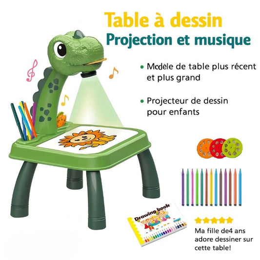 table à dessin dinosaure projecteur 
