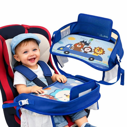 Tablette de voyage pour bébé avec plateau repas sur siège auto