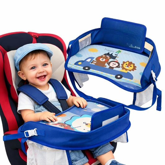 Tablette de voyage pour bébé avec plateau repas sur siège auto