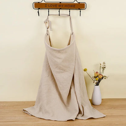 Tablier d’allaitement beige élégant en coton respirant