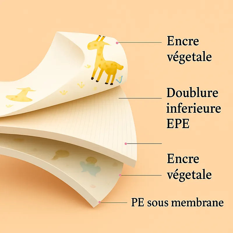 Tapis de jeu couche et matériaux