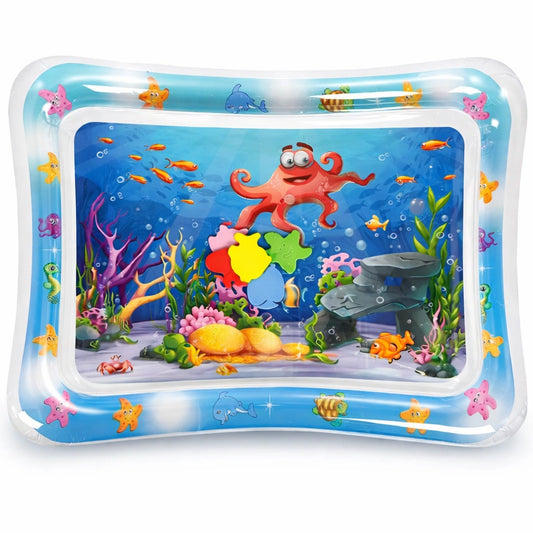 Tapis d’eau bébé océan gonflable avec pieuvre colorée et animaux marins