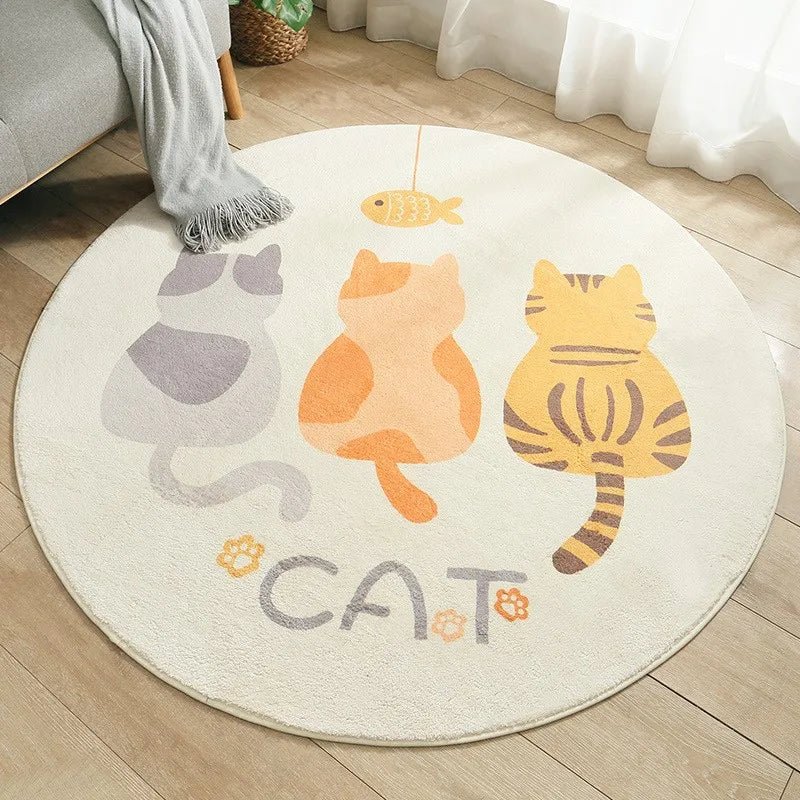 Tapis rond - Cigogne et bébé