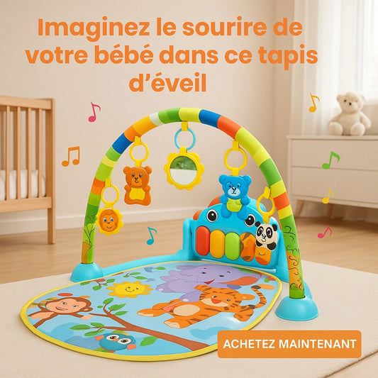Tapis d'éveil bleu animaux