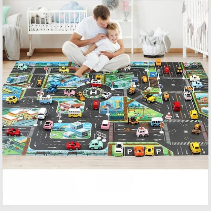 Scène familial avec le tapis de jeu