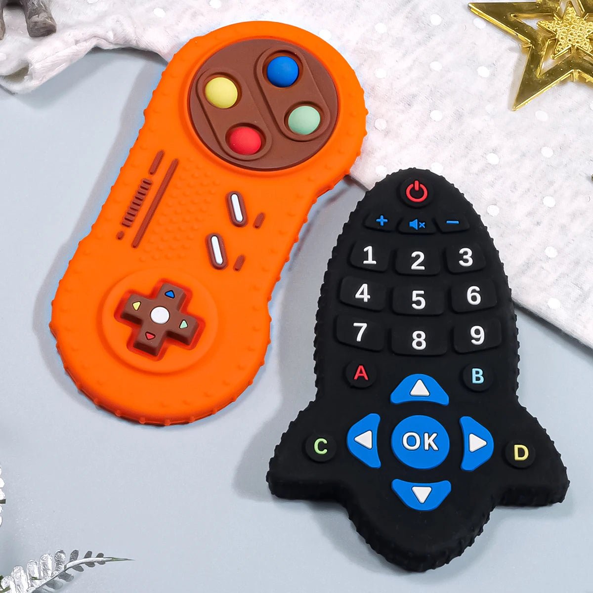 Teething ring™ | Anneau de dentition en SILICONE pour bébé, - Cigogne et bébé
