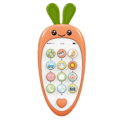 téléphone jouet bébé carotte orange interactif pour éveil sensoriel