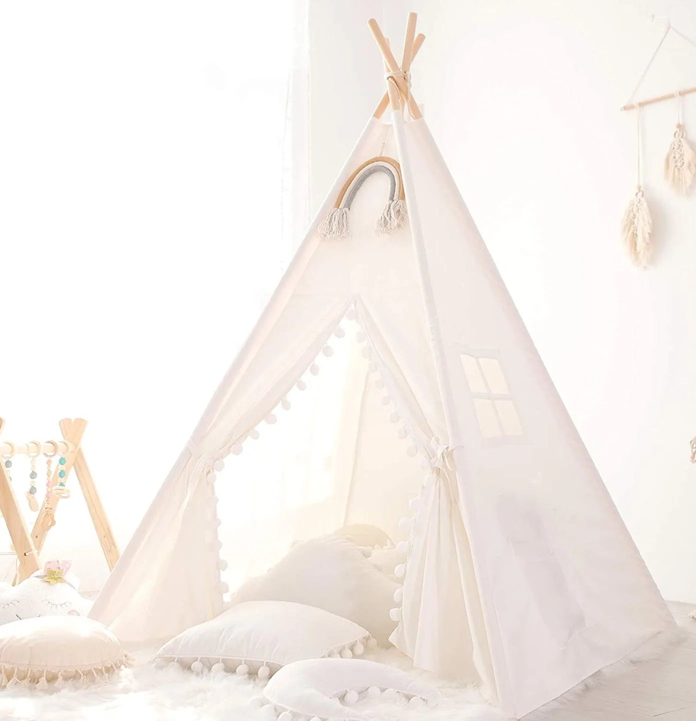 Tente tipi pour enfants - Cigogne et bébé