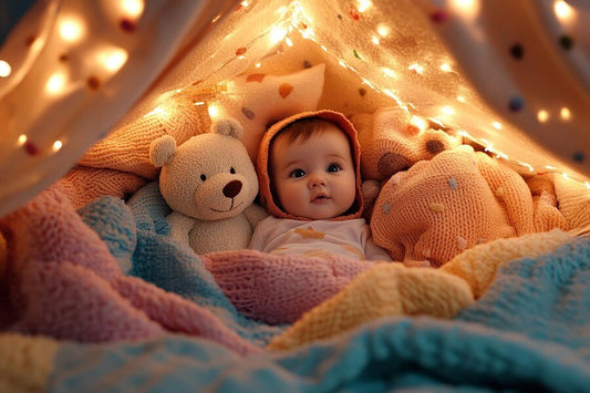 Tente tipi pour enfants - Cigogne et bébé