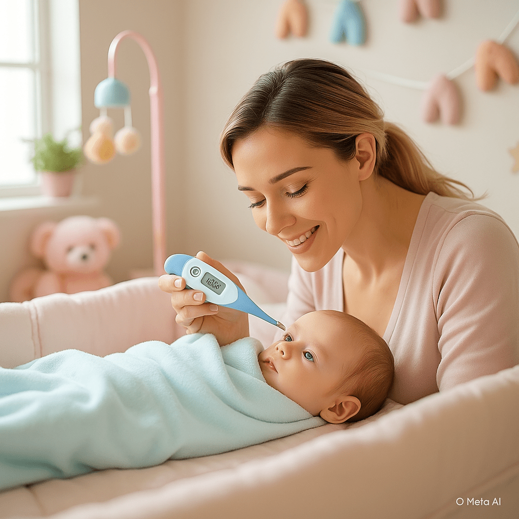 Thermomètre numérique pour bébé - Cigogne et bébé