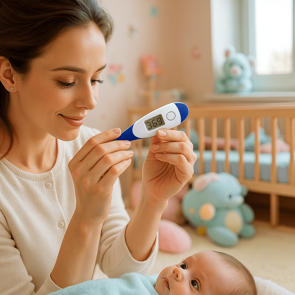 Thermomètre numérique pour bébé - Cigogne et bébé