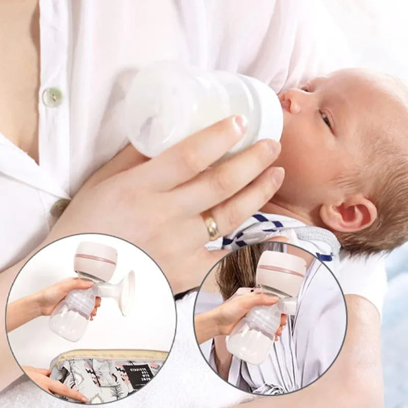 Bébé allaité au biberon avec tire-lait électrique portable pratique