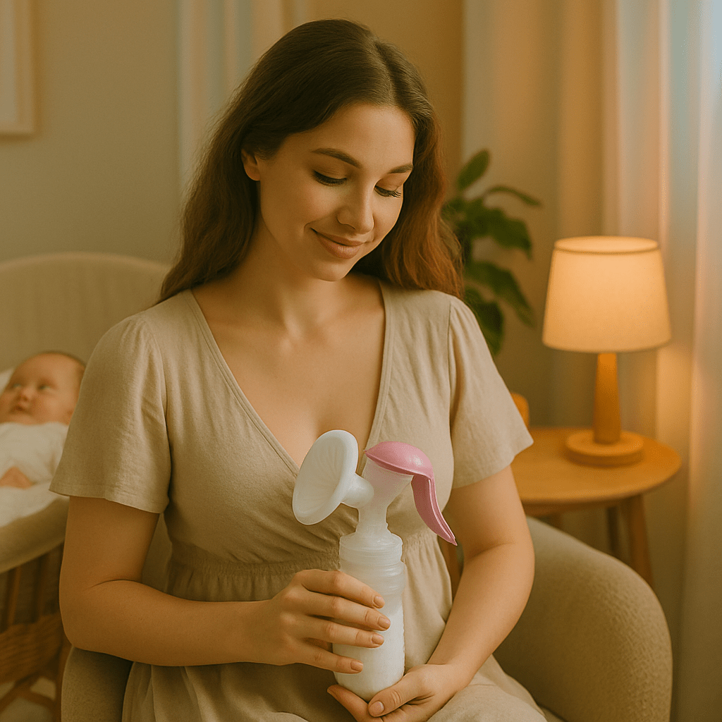 Tire - lait manuel - Cigogne et bébé