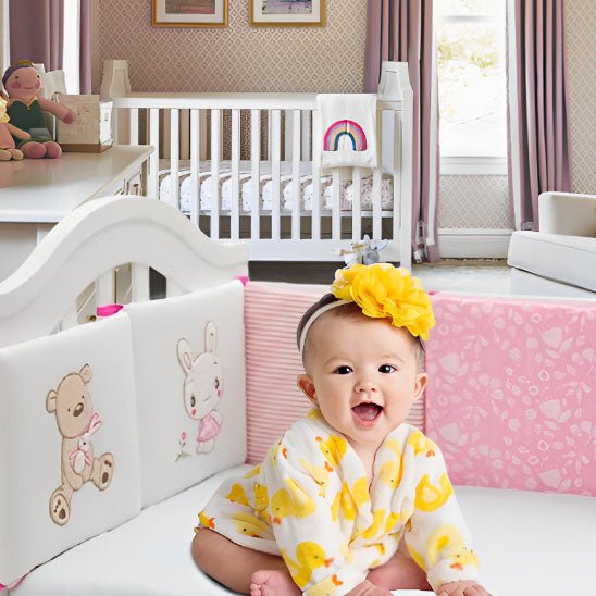 Tour de lit bébé - Cigogne et bébé
