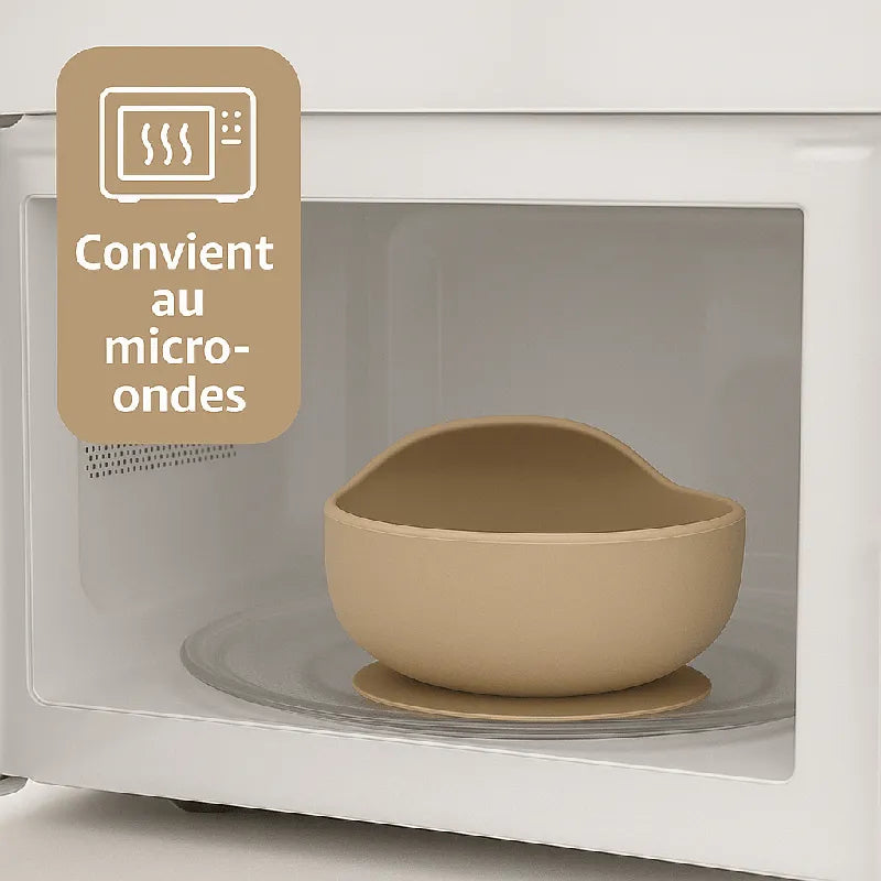Bol en silicone pour bébé, vaisselle bébé adaptée au micro-ondes
