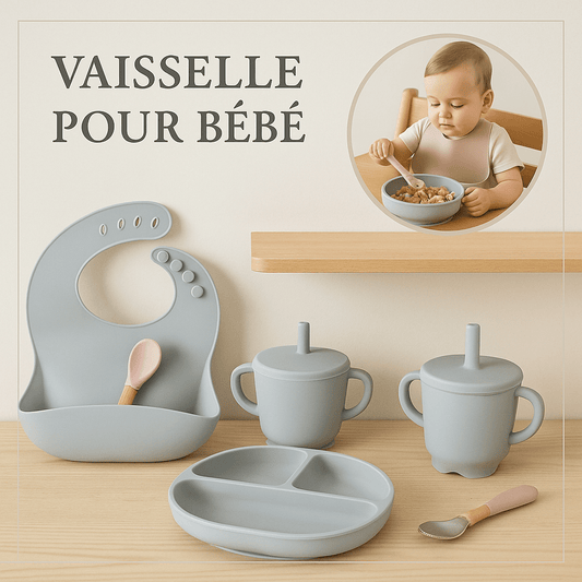 Vaisselle pour bébé - Cigogne et bébé
