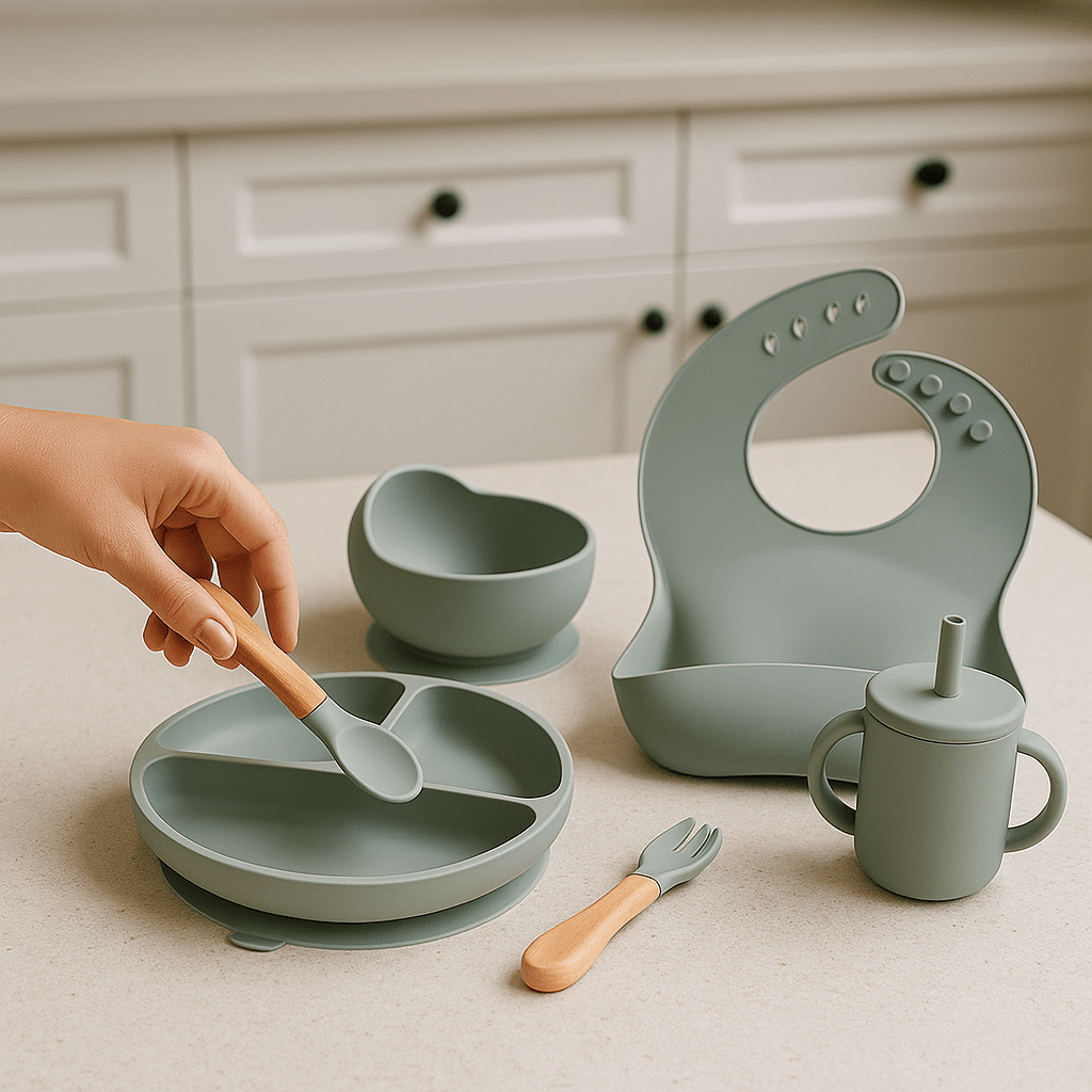 Vaisselle pour bébé - Cigogne et bébé