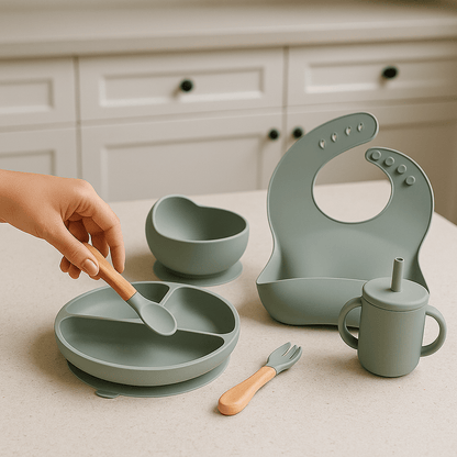 Vaisselle pour bébé - Cigogne et bébé