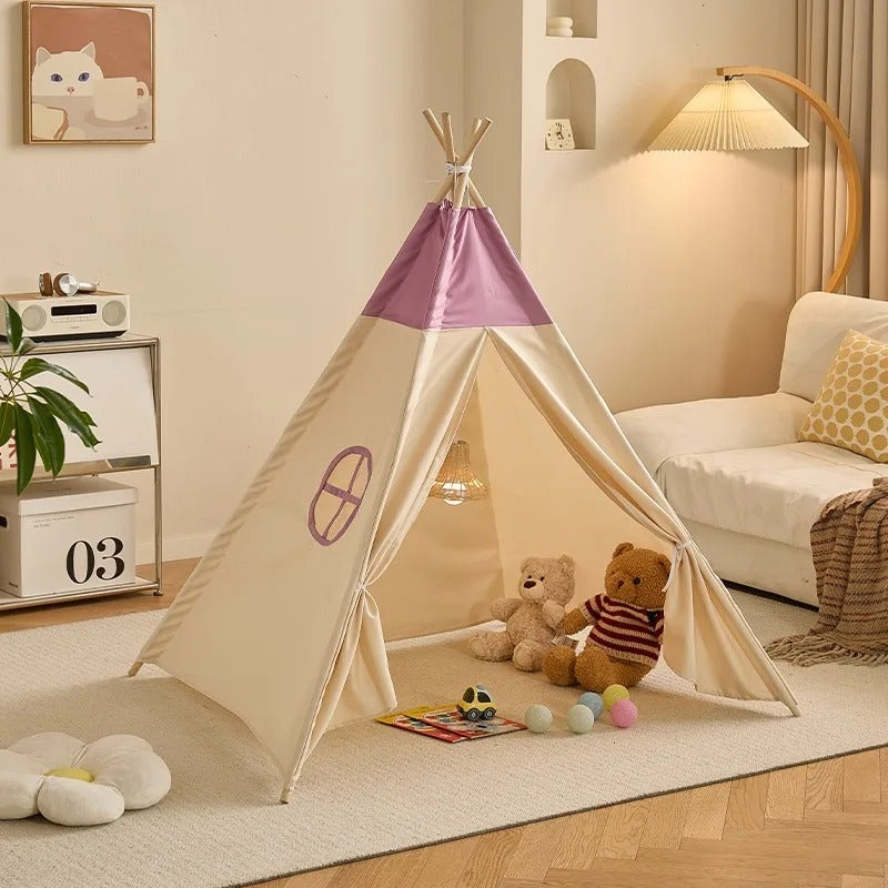 Tipi enfant | Tente de jeu pliable en coton et lin