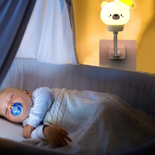 Veilleuse - Cigogne et bébé