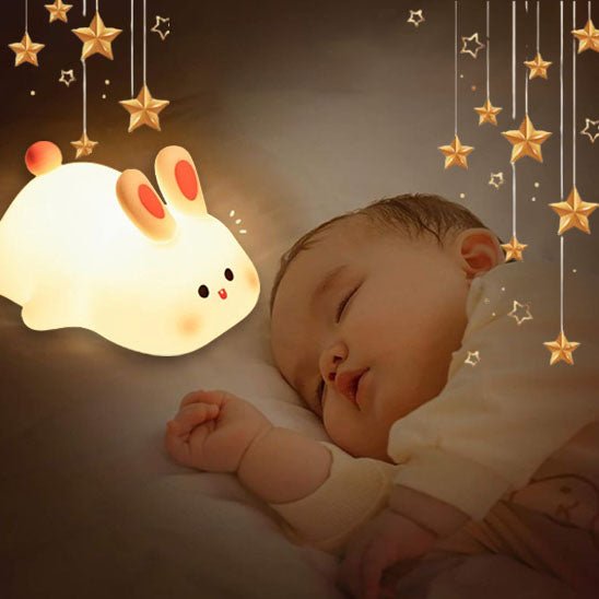 Veilleuse en forme de lapin - Cigogne et bébé