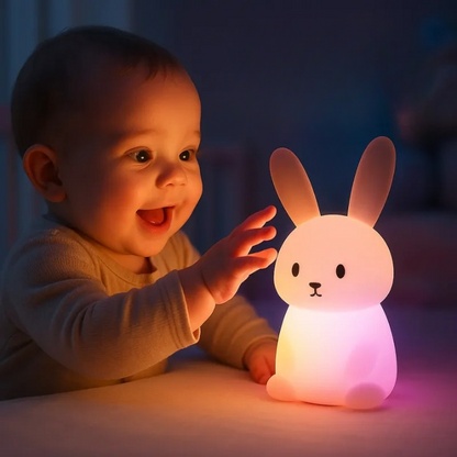 Veilleuse lapin bébé LED – lampe douce rechargeable chambre enfant