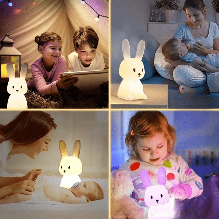Veilleuse lapin - Cigogne et bébé