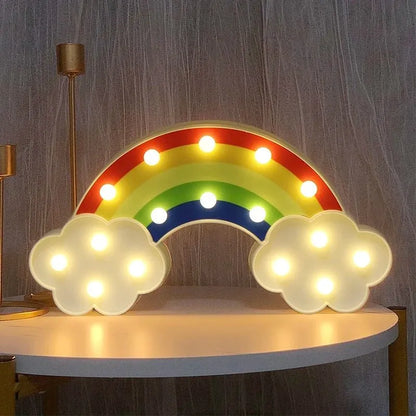 Veilleuse LED arc-en-ciel avec nuages lumineux pour chambre enfant