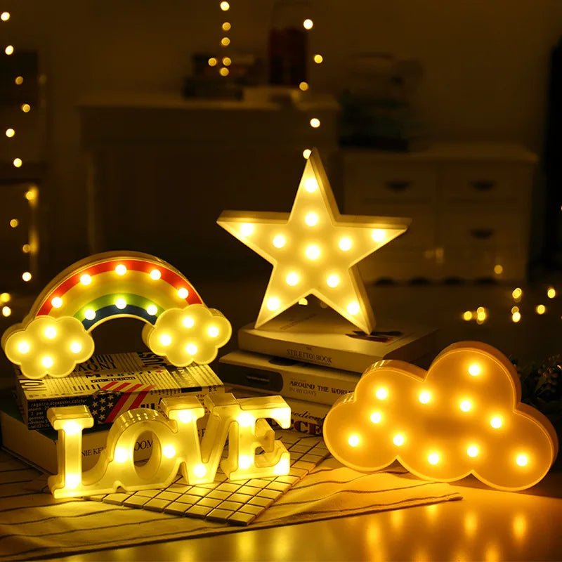 Veilleuse led pour chambre d'enfant - Cigogne et bébé