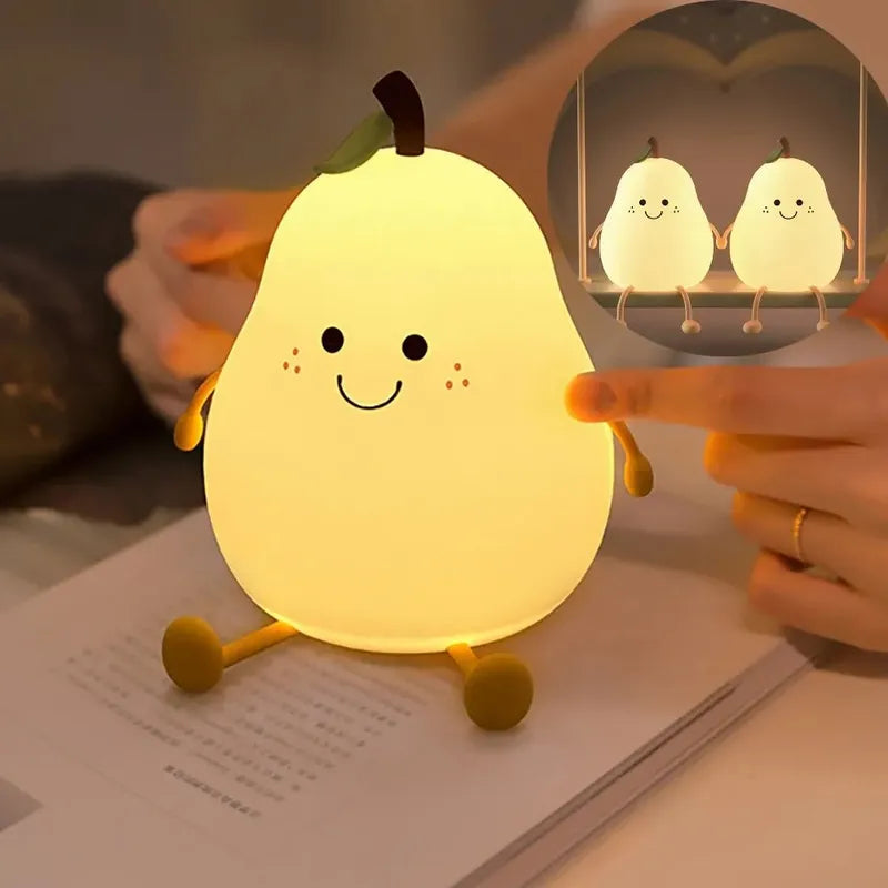 Veilleuse bébé poire tactile lecture enfants lumière chaude douce