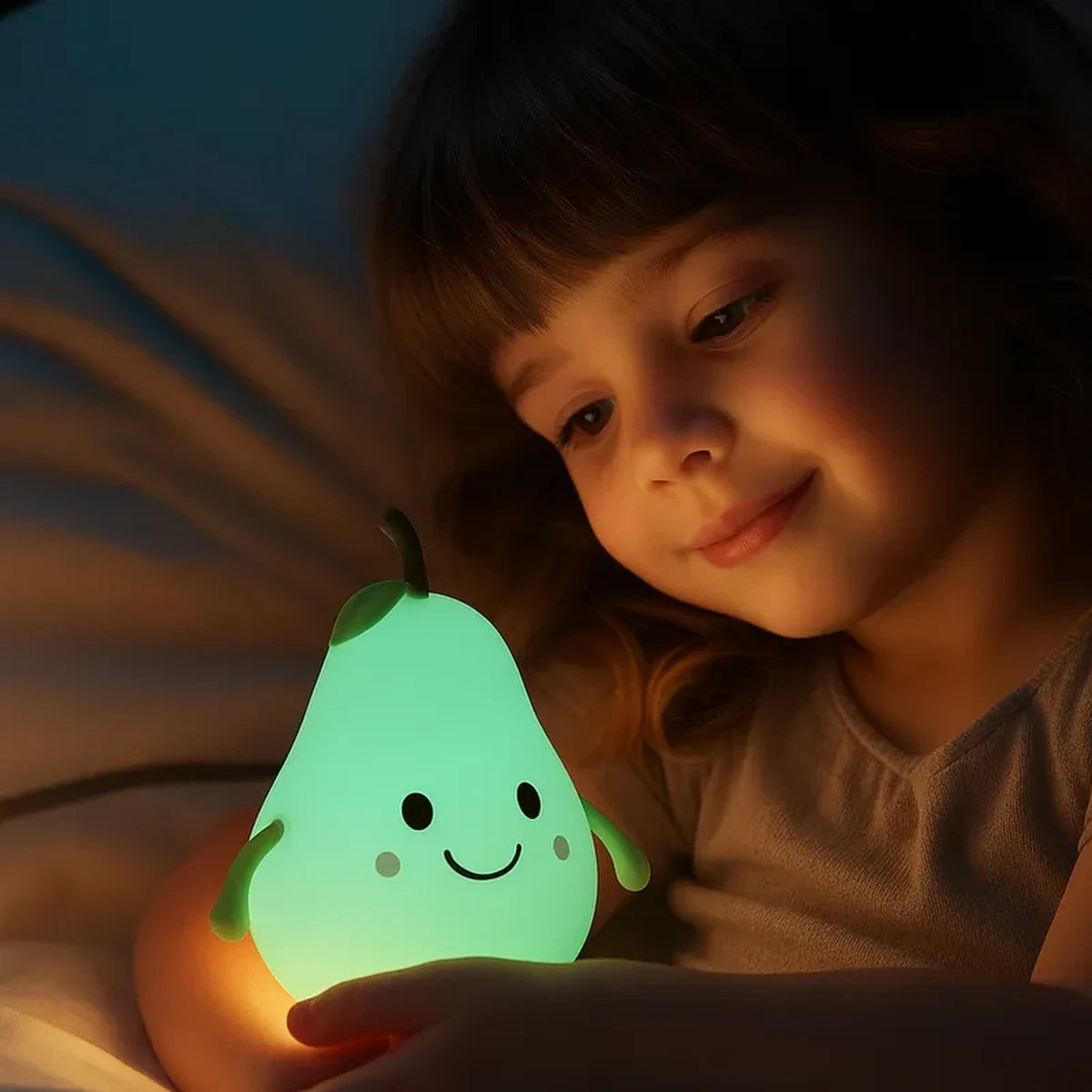 veilleuse bébé poire lumière verte douce veilleuse enfant rechargeable nuit