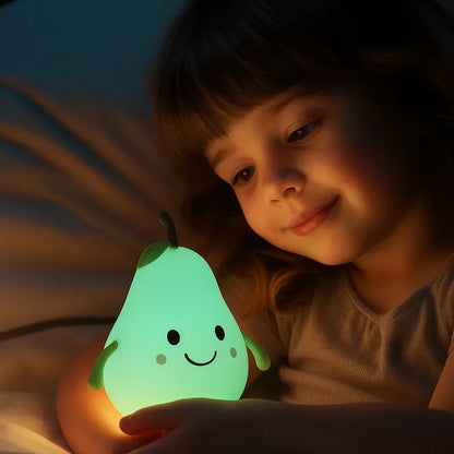veilleuse bébé poire lumière verte douce veilleuse enfant rechargeable nuit