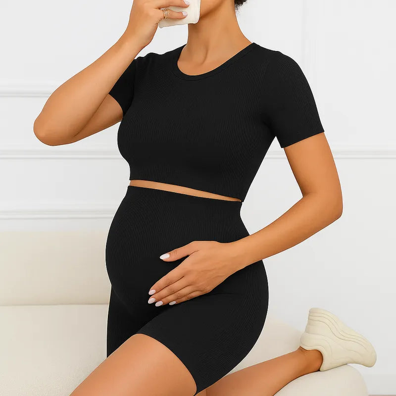 Vêtement de grossesse ensemble de maternité noir élégant