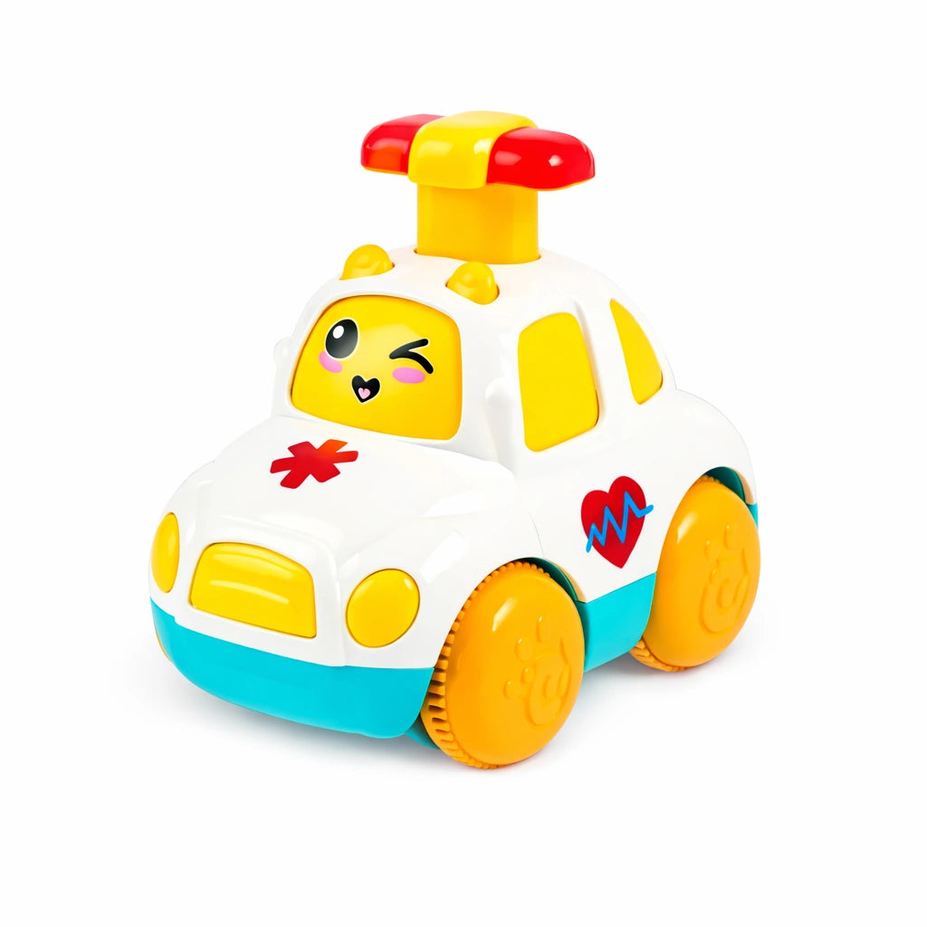 Voiture jouet bébé ambulance press and go éducative