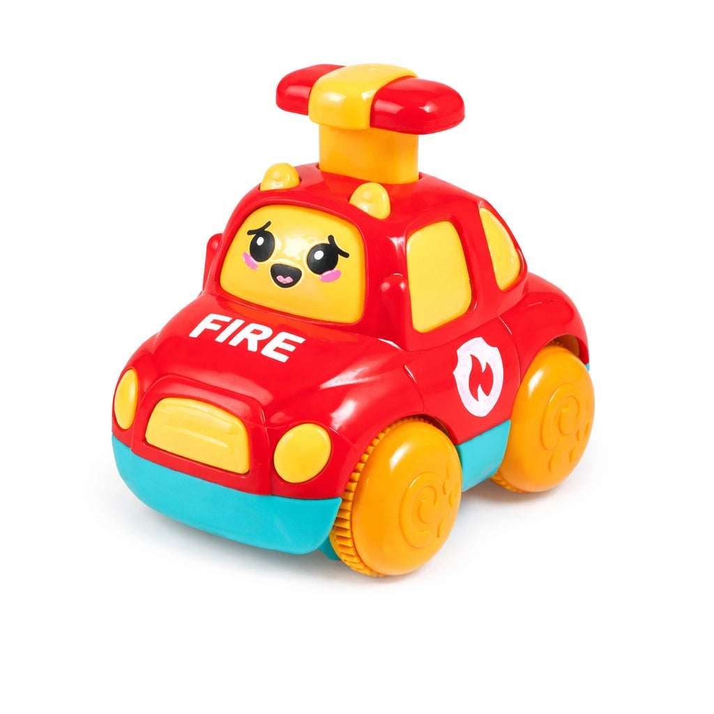 Voiture jouet bébé pompier press and go sans piles